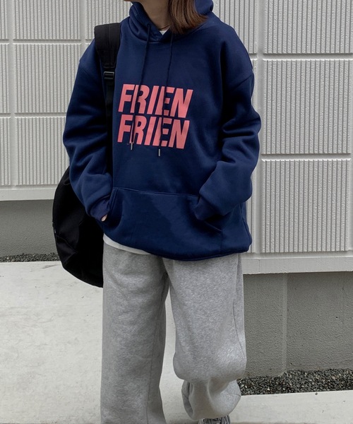 SHEPP(シープ)の「【裏起毛】フロントロゴオーバーサイズスウェットパーカー(パーカー・レディース・ピンク/アイボリー/グレー/ブルー・F)」の7枚目の写真
