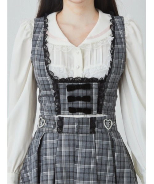 Ank Rouge(アンクルージュ)の「3つリボンベスト(シャツ/ブラウス・レディース・グレー/A/ブラック・M)」の19枚目の写真