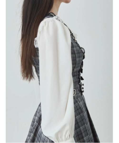 Ank Rouge(アンクルージュ)の「3つリボンベスト(シャツ/ブラウス・レディース・グレー/A/ブラック・M)」の20枚目の写真