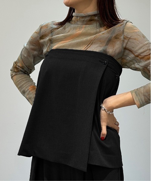 1chaku.（イッチャク）の「マルチウェイラップスカート/ビスチェ【セットアップ可能】（スカート・レディース・ブラック/チャコールグレー/ダークブラウン/ブラウン/ネイビー×ホワイト/グレー/グレー×ホワイト・マルチサイズ）」の18枚目の写真