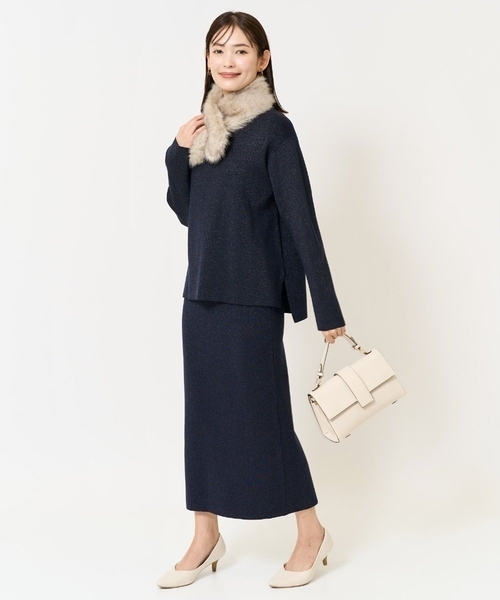 a.v.v（アーヴェヴェ）の「エコファークロスティペット（ストール/ショール・レディース・アイボリー/ベージュ・38）」の9枚目の写真