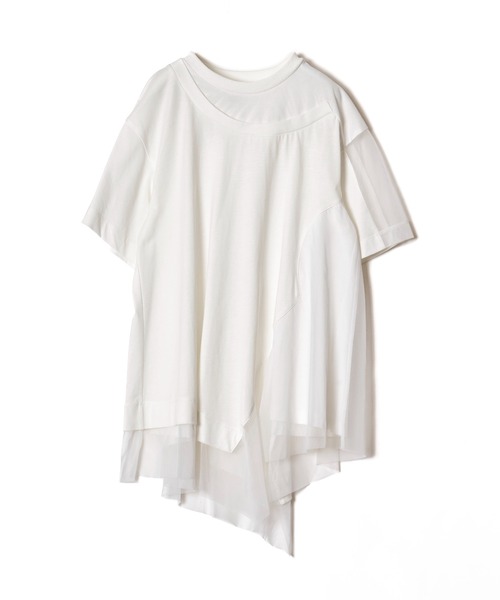 AULA AILA（アウラアイラ）の「アシンメトリーシアーパーツＴシャツ（Tシャツ/カットソー・レディース・ブラック/ホワイト/グリーン・0）」の13枚目の写真