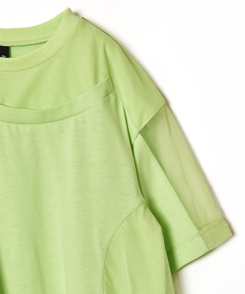 AULA AILA（アウラアイラ）の「アシンメトリーシアーパーツＴシャツ（Tシャツ/カットソー・レディース・ブラック/ホワイト/グリーン・0）」の18枚目の写真
