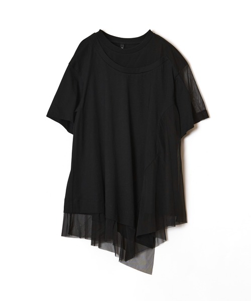 AULA AILA（アウラアイラ）の「アシンメトリーシアーパーツＴシャツ（Tシャツ/カットソー・レディース・ブラック/ホワイト/グリーン・0）」の12枚目の写真