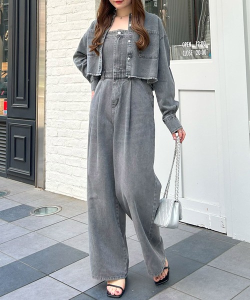 INGNI（イング）の「【WEB限定】デニムサロペット（サロペット/オーバーオール・レディース・ブルー系その他3/グレー/ライトグレー/インディゴブルー・M/S）」の12枚目の写真