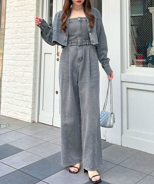 INGNI（イング）の「【WEB限定】デニムサロペット（サロペット/オーバーオール・レディース・ブルー系その他3/グレー/ライトグレー/インディゴブルー・M/S）」の13枚目の写真