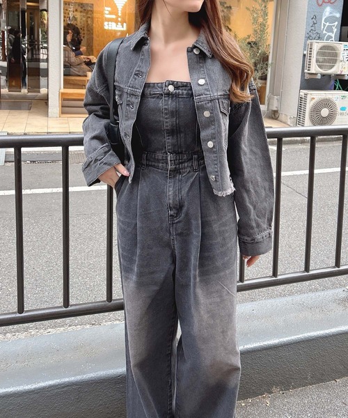 INGNI（イング）の「【WEB限定】デニムサロペット（サロペット/オーバーオール・レディース・ブルー系その他3/グレー/ライトグレー/インディゴブルー・M/S）」の16枚目の写真