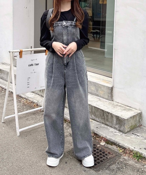 INGNI（イング）の「【WEB限定】デニムサロペット（サロペット/オーバーオール・レディース・ブルー系その他3/グレー/ライトグレー/インディゴブルー・M/S）」の9枚目の写真