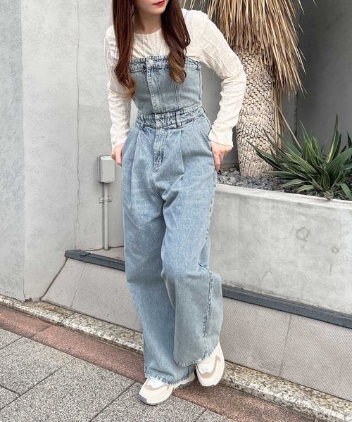 INGNI（イング）の「【WEB限定】デニムサロペット（サロペット/オーバーオール・レディース・ブルー系その他3/グレー/ライトグレー/インディゴブルー・M/S）」の19枚目の写真
