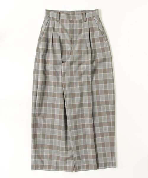 MAISON SPECIAL(メゾンスペシャル)の「Two Tuck Curve Wide Tapered Pants/2タックカーブワイドテーパードパンツ■セットアップ対応■(スラックス・レディース・グレー/ライトグレー/ブラック/ブラウン/チャコールグレー/カーキ・38/36)」の6枚目の写真