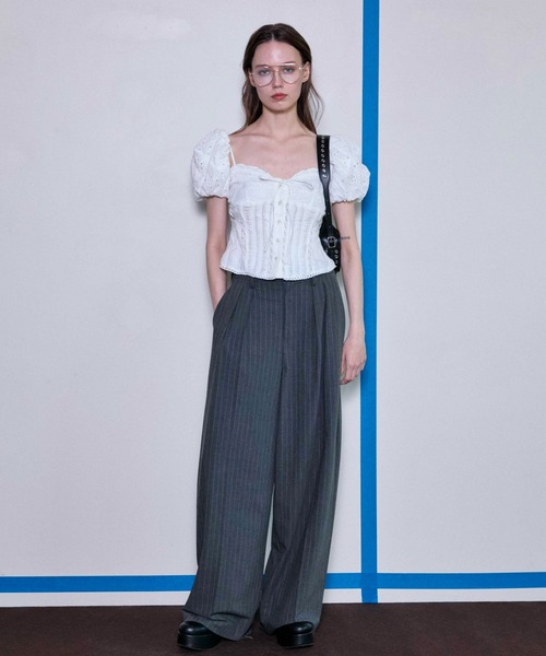 Two Tuck Curve Wide Tapered Pants/2タックカーブワイド