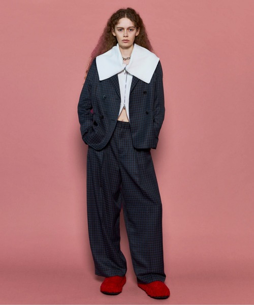 Two Tuck Curve Wide Tapered Pants/2タックカーブワイド