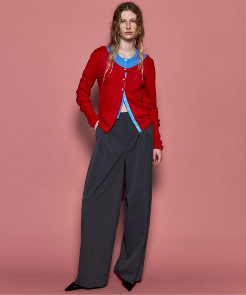 MAISON SPECIAL(メゾンスペシャル)の「Two Tuck Curve Wide Tapered Pants/2タックカーブワイドテーパードパンツ■セットアップ対応■(スラックス・レディース・グレー/ライトグレー/ブラック/ブラウン/チャコールグレー/カーキ・38/36)」の19枚目の写真