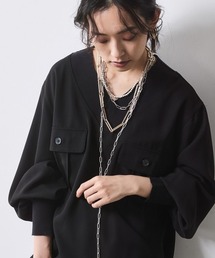 CHIC STYLE | リブ衿Vネックブラウス ＜大きいサイズ有＞シックスタイル(シャツ/ブラウス)