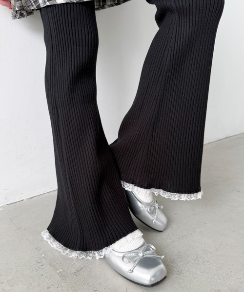 SOLLON.（ソルロン）の「裾レースリブパンツ（その他パンツ・レディース・ブラック/ホワイト/グレー/ブラウン/アイボリー・FREE）」の10枚目の写真