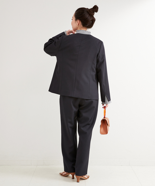 B.C STOCK(ベーセーストック)の「タックテーパードパンツ(スラックス・レディース・ブラック/ホワイト・SMALL/MEDIUM)」の22枚目の写真