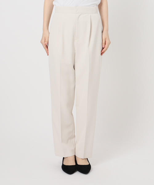 B.C STOCK(ベーセーストック)の「タックテーパードパンツ(スラックス・レディース・ブラック/ホワイト・SMALL/MEDIUM)」の4枚目の写真