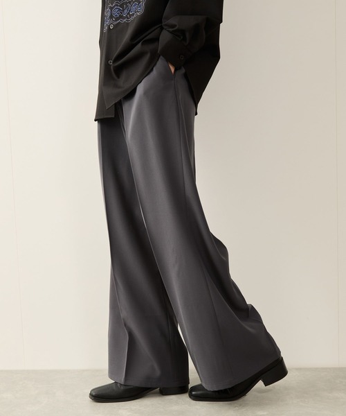 JUNRED(ジュンレッド)の「【セットアップ対応】リファインドクロスワイドフレアパンツ(その他パンツ・メンズ・ブラック/ブルー系その他4/チャコールグレー・S/M/L)」の3枚目の写真