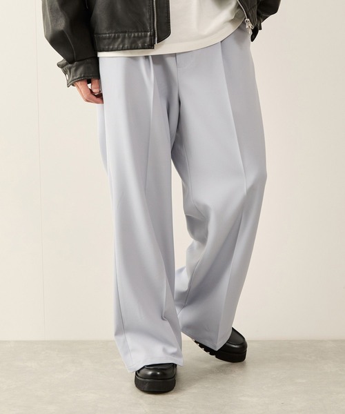 JUNRED(ジュンレッド)の「【セットアップ対応】リファインドクロスワイドフレアパンツ(その他パンツ・メンズ・ブラック/ブルー系その他4/チャコールグレー・S/M/L)」の1枚目の写真