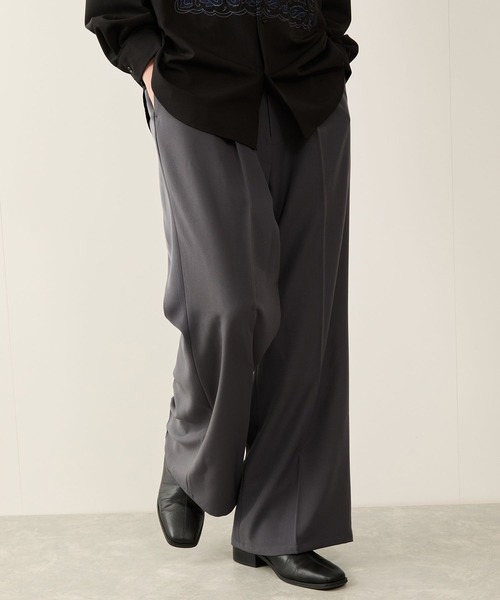 JUNRED(ジュンレッド)の「【セットアップ対応】リファインドクロスワイドフレアパンツ(その他パンツ・メンズ・ブラック/ブルー系その他4/チャコールグレー・S/M/L)」の12枚目の写真