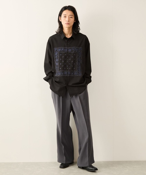 JUNRED(ジュンレッド)の「【セットアップ対応】リファインドクロスワイドフレアパンツ(その他パンツ・メンズ・ブラック/ブルー系その他4/チャコールグレー・S/M/L)」の15枚目の写真