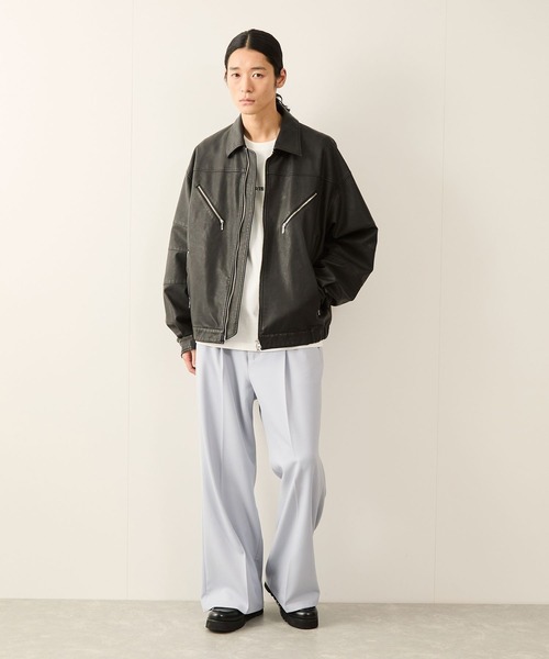 JUNRED(ジュンレッド)の「【セットアップ対応】リファインドクロスワイドフレアパンツ(その他パンツ・メンズ・ブラック/ブルー系その他4/チャコールグレー・S/M/L)」の10枚目の写真