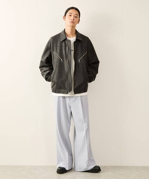 JUNRED(ジュンレッド)の「【セットアップ対応】リファインドクロスワイドフレアパンツ(その他パンツ・メンズ・ブラック/ブルー系その他4/チャコールグレー・S/M/L)」の11枚目の写真