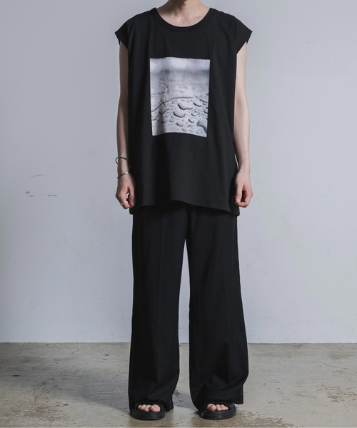 Utusiyo（ウツシヨ）の「sleeveless tee 雨樹（Tシャツ/カットソー・メンズ・ブラック/ホワイト・FREE）」の20枚目の写真