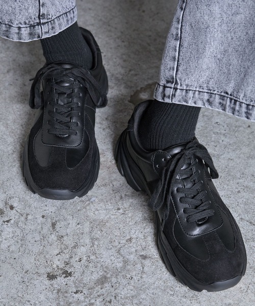 SERACE（セラス）の「【SERACE】＋6㎝ volume high sole sneakers / ＋6㎝ボリュームハイソールスニーカー（スニーカー・メンズ・ブラック・S/M/L）」の5枚目の写真