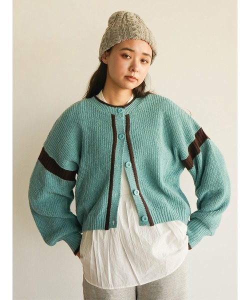 FIKA.(フィーカ)の「Mix knit cardigan(カーディガン/ボレロ・レディース・ライトブルー/グリーン・MEDIUM)」の10枚目の写真