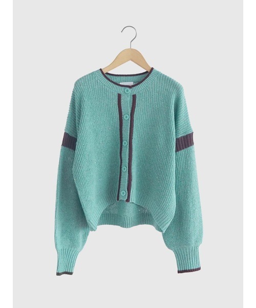 FIKA.(フィーカ)の「Mix knit cardigan(カーディガン/ボレロ・レディース・ライトブルー/グリーン・MEDIUM)」の6枚目の写真