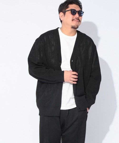 B&T CLUB(ビーティークラブ)の「B&T CLUB (ビーアンドティークラブ) ふわかる エアーニット 鹿の子編み Vネック カーディガン(カーディガン/ボレロ・メンズ・ブルー/イエロー/ブラック/グリーン・5L/6L/3L/4L)」の11枚目の写真