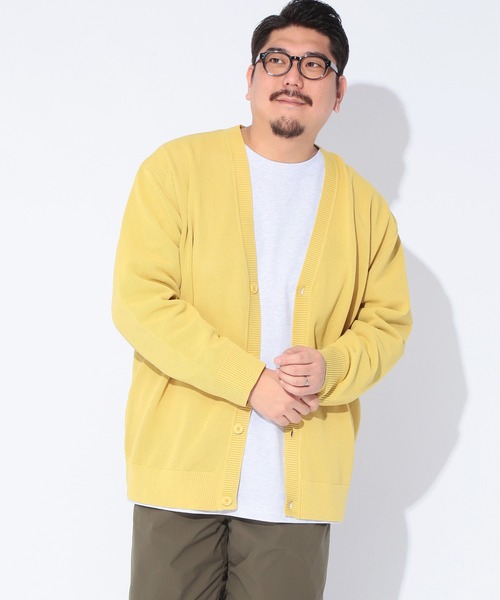 B&T CLUB(ビーティークラブ)の「B&T CLUB (ビーアンドティークラブ) ふわかる エアーニット 鹿の子編み Vネック カーディガン(カーディガン/ボレロ・メンズ・ブルー/イエロー/ブラック/グリーン・5L/6L/3L/4L)」の14枚目の写真