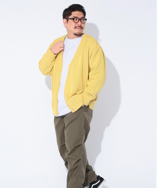 B&T CLUB(ビーティークラブ)の「B&T CLUB (ビーアンドティークラブ) ふわかる エアーニット 鹿の子編み Vネック カーディガン(カーディガン/ボレロ・メンズ・ブルー/イエロー/ブラック/グリーン・5L/6L/3L/4L)」の15枚目の写真