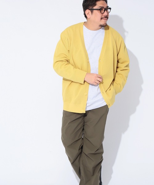 B&T CLUB(ビーティークラブ)の「B&T CLUB (ビーアンドティークラブ) ふわかる エアーニット 鹿の子編み Vネック カーディガン(カーディガン/ボレロ・メンズ・ブルー/イエロー/ブラック/グリーン・5L/6L/3L/4L)」の16枚目の写真