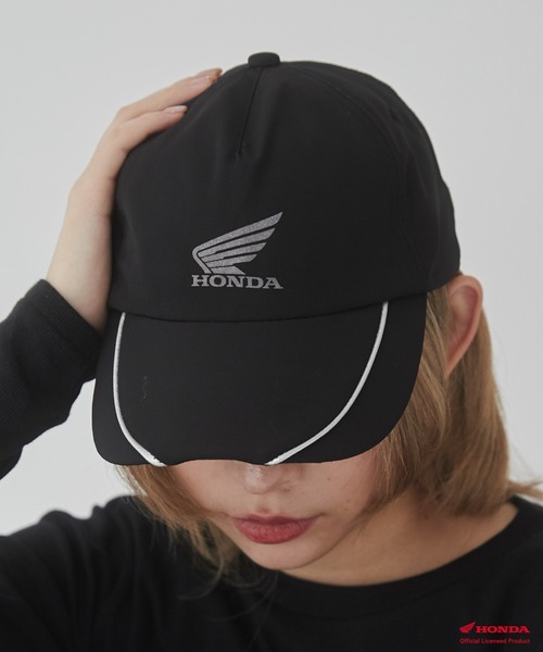 WEGO（ウィゴー）の「∴WEGO/【25年春夏新作】別注Hondaキャップ（キャップ・レディース・ブラック/ブラック系2・FREE）」の2枚目の写真