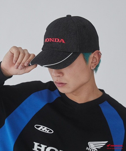 WEGO（ウィゴー）の「∴WEGO/【25年春夏新作】別注Hondaキャップ（キャップ・レディース・ブラック/ブラック系2・FREE）」の4枚目の写真