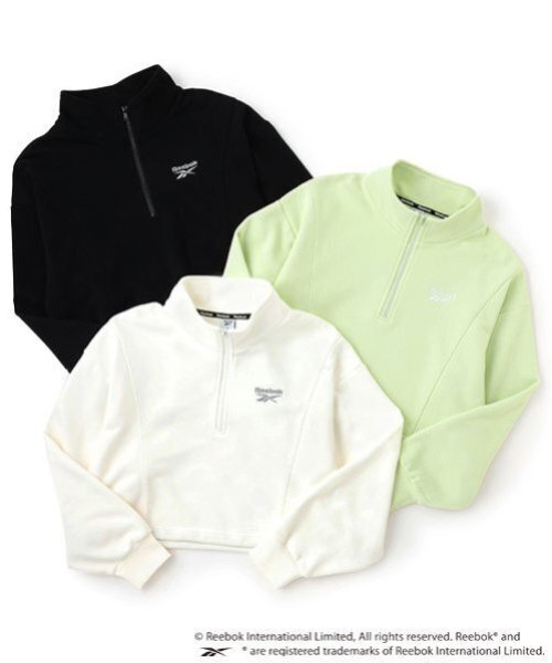LOVETOXIC（ラブトキシック）の「【Reebok】クロップドハーフジップ（スウェット・キッズ・ブラック/オフホワイト/ライトグリーン・S:140cm/M:150cm/L:160cm）」の11枚目の写真