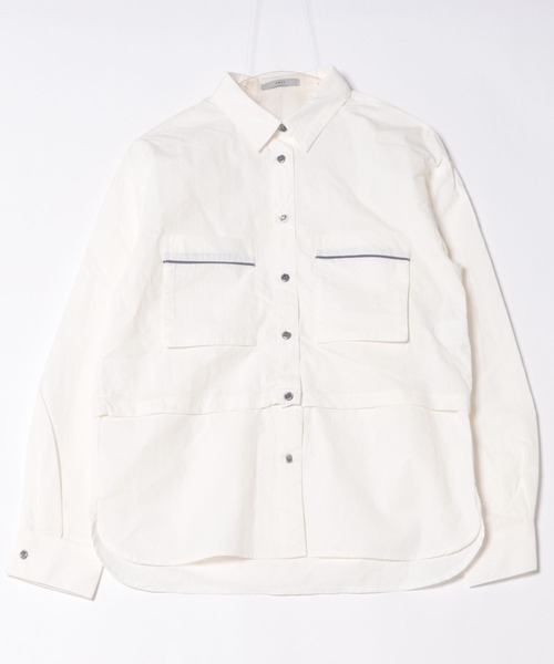 SOTT(ソット)の「2way Utility Shirt 2wayユーティリティシャツ(シャツ/ブラウス・レディース・オフホワイト/グリーン・FREE)」の15枚目の写真