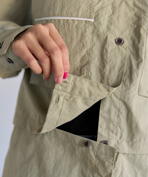 SOTT(ソット)の「2way Utility Shirt 2wayユーティリティシャツ(シャツ/ブラウス・レディース・オフホワイト/グリーン・FREE)」の11枚目の写真