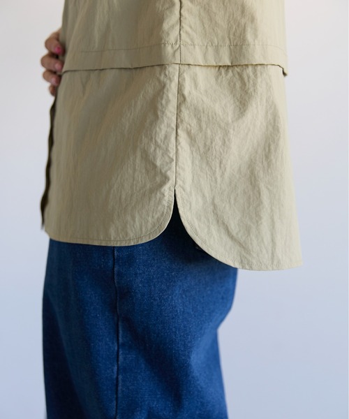 SOTT(ソット)の「2way Utility Shirt 2wayユーティリティシャツ(シャツ/ブラウス・レディース・オフホワイト/グリーン・FREE)」の10枚目の写真