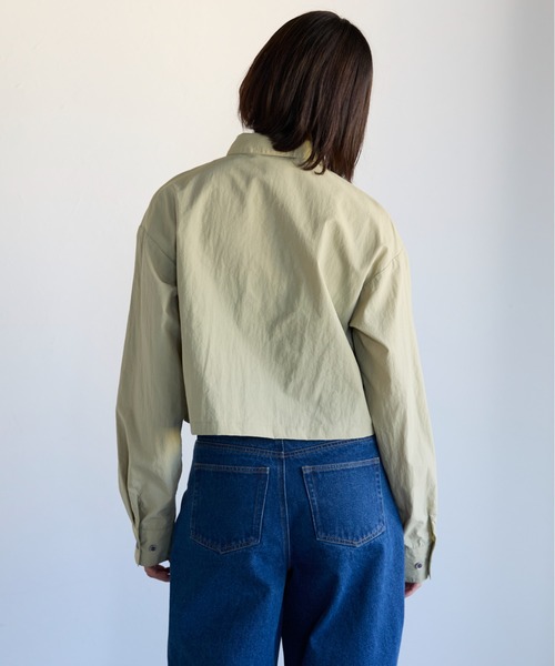 SOTT(ソット)の「2way Utility Shirt 2wayユーティリティシャツ(シャツ/ブラウス・レディース・オフホワイト/グリーン・FREE)」の5枚目の写真