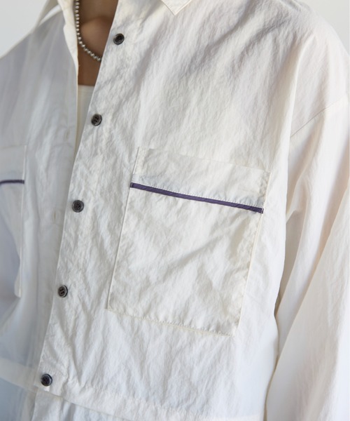 SOTT(ソット)の「2way Utility Shirt 2wayユーティリティシャツ(シャツ/ブラウス・レディース・オフホワイト/グリーン・FREE)」の9枚目の写真