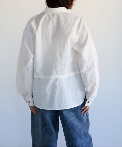 SOTT(ソット)の「2way Utility Shirt 2wayユーティリティシャツ(シャツ/ブラウス・レディース・オフホワイト/グリーン・FREE)」の4枚目の写真