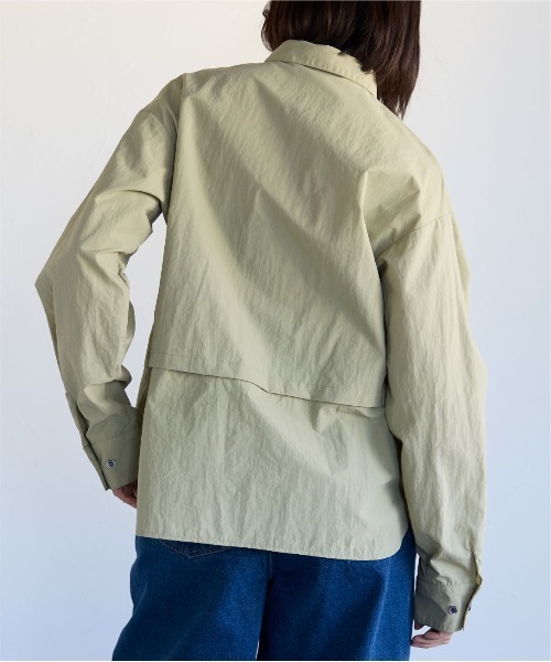 SOTT(ソット)の「2way Utility Shirt 2wayユーティリティシャツ(シャツ/ブラウス・レディース・オフホワイト/グリーン・FREE)」の7枚目の写真