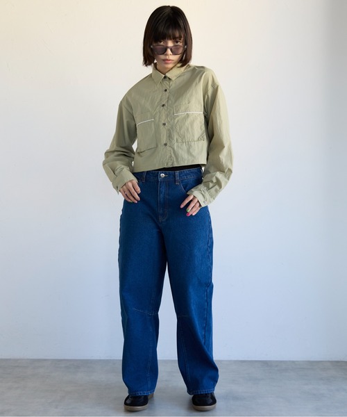 SOTT(ソット)の「2way Utility Shirt 2wayユーティリティシャツ(シャツ/ブラウス・レディース・オフホワイト/グリーン・FREE)」の22枚目の写真