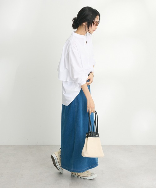 CRAFT STANDARD BOUTIQUE(クラフトスタンダードブティック)の「【追加】バックフリルシャツ ◆(シャツ/ブラウス・レディース・オフホワイト/ブラック/ブルー系その他6/グリーン系その他3/ピンク/ベージュ系その他2/ブラック×ホワイト・FREE)」の11枚目の写真