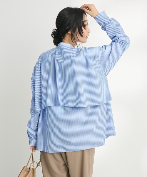 CRAFT STANDARD BOUTIQUE(クラフトスタンダードブティック)の「【追加】バックフリルシャツ ◆(シャツ/ブラウス・レディース・オフホワイト/ブラック/ブルー系その他6/グリーン系その他3/ピンク/ベージュ系その他2/ブラック×ホワイト・FREE)」の14枚目の写真