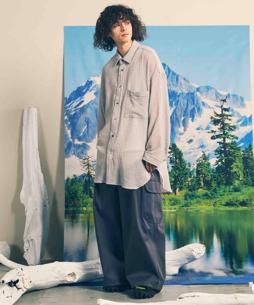 スビンコットンギャバジンプライムワイドカーゴパンツメゾンスペシャル セール】《UNISEX》120/2/2 Suvin Cotton Gabardine Prime-Wide Cargo