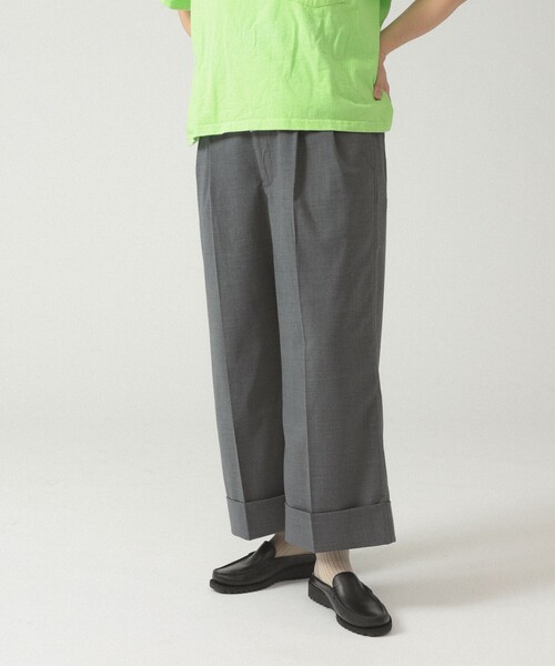 BEAMS BOY（ビームスボーイ）の「ポリエステル ウール トロピカル ワイド パンツ（スラックス・レディース・グレー/ネイビー・1/0）」の8枚目の写真